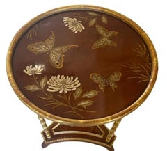 Charles Pollock pour William Switzer Table d'appoint en bambou Chinoiserie
