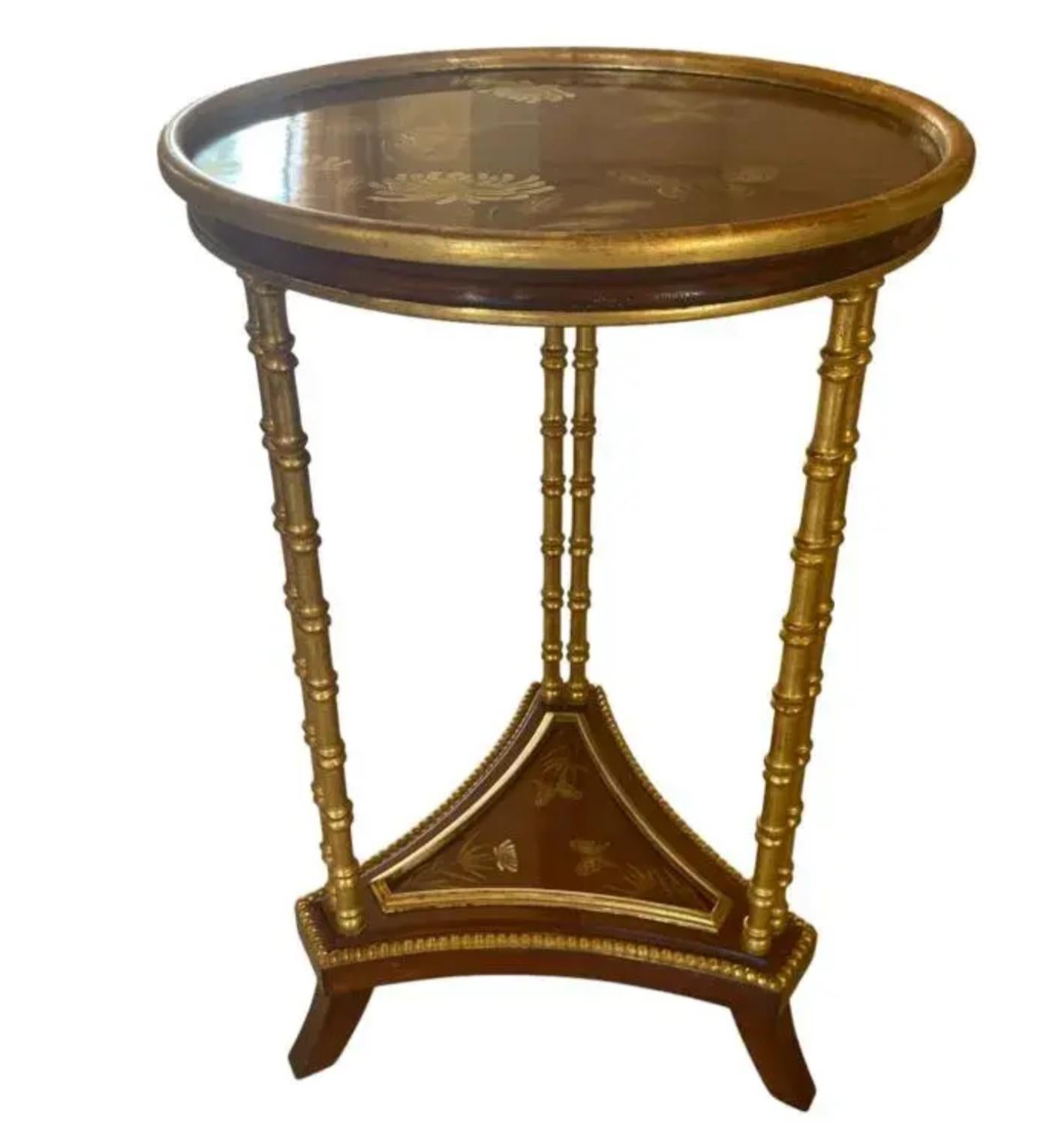 Canadian Charles Pollock for William Switzer Bamboo Chinoiserie Side Table For Sale