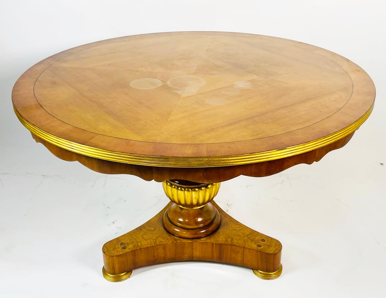 Empire Table de salle à manger en bois doré Charles Pollock pour William Switzer en vente
