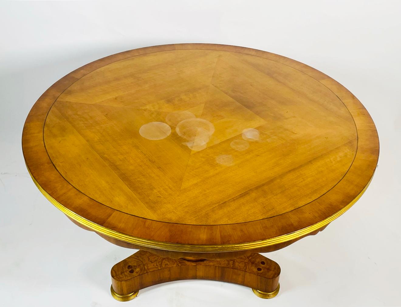 Espagnol Table de salle à manger en bois doré Charles Pollock pour William Switzer en vente