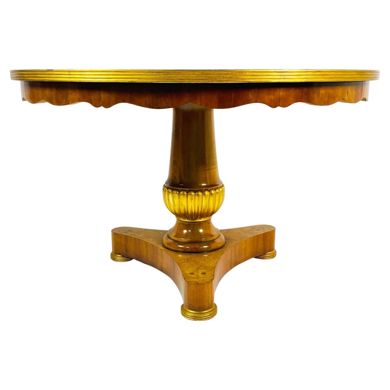 Table de salle à manger en bois doré Charles Pollock pour William Switzer en vente