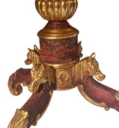 Top en marbre à tête de cheval en bois doré de style Régence de Charles Pollock pour William Switzer