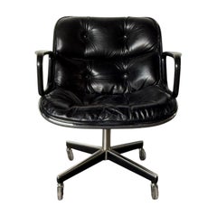 Charles Pollock Leather Desk Chair by Knoll