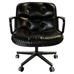 Used Charles Pollock Leather Desk Chair by Knoll