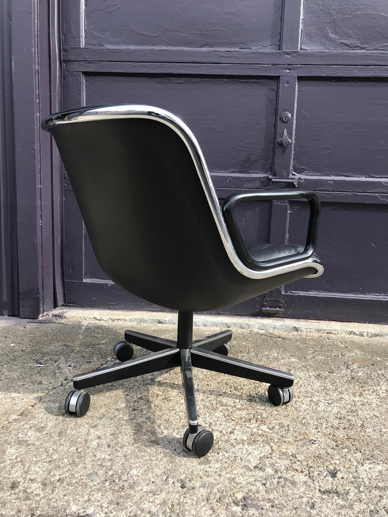 Charles Pollock Leather Desk Chair for Knoll at 1stDibs charles