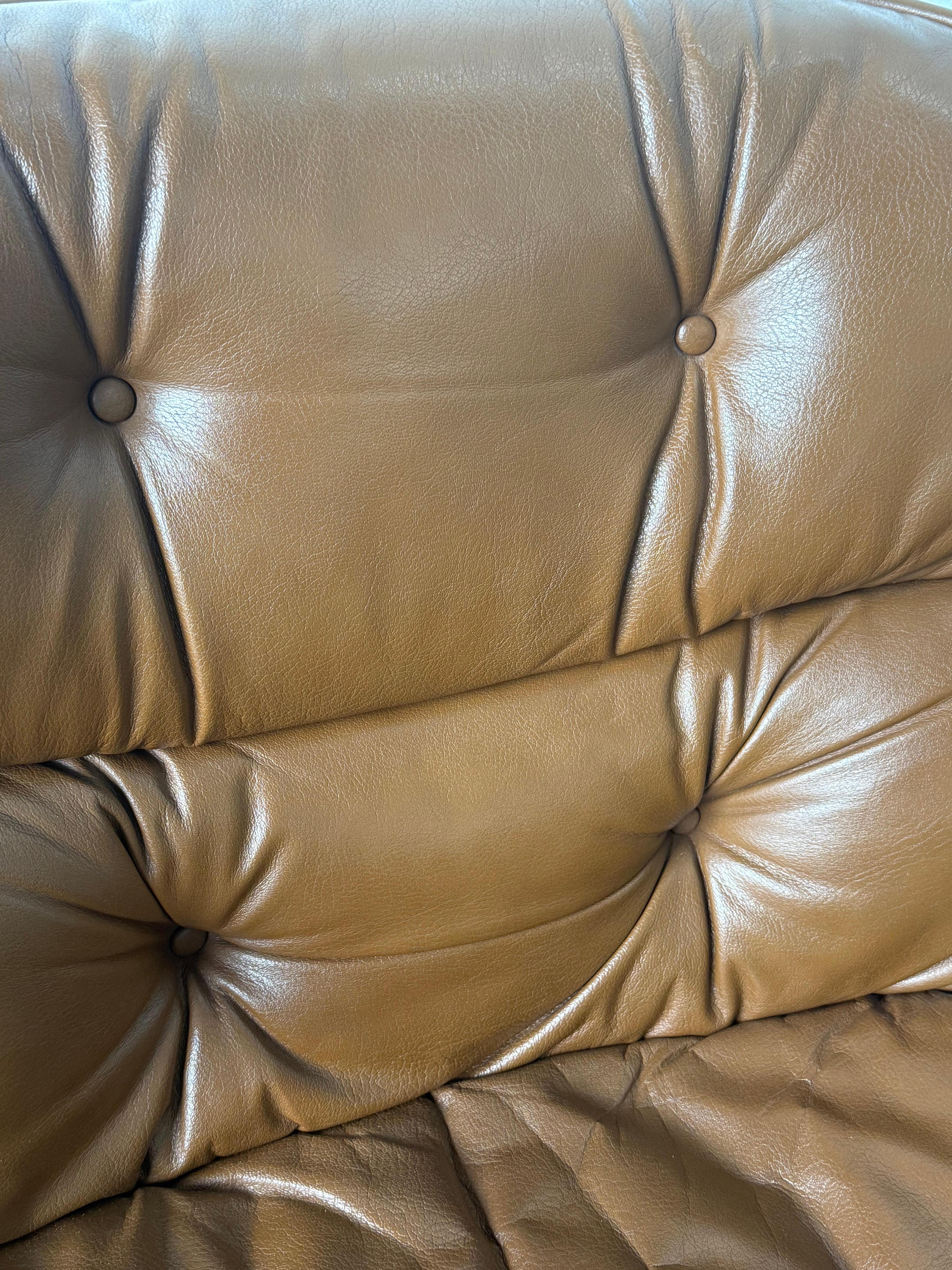 Silla de oficina ejecutiva de piel Charles Pollock para Knoll en venta 2