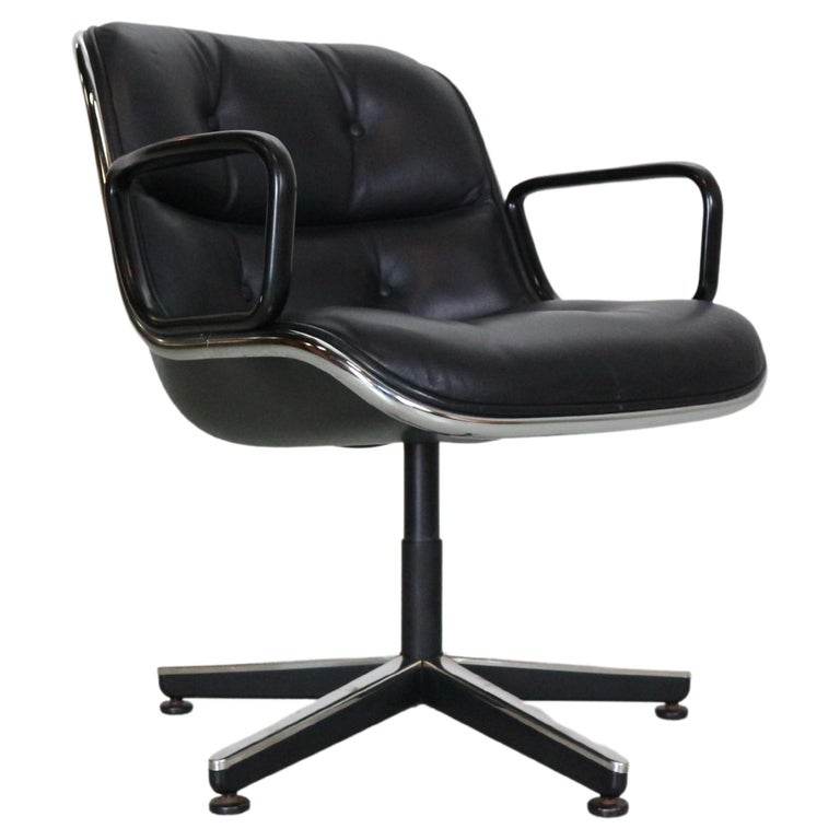 Fauteuil De Bureau Knoll Generation – Cuir Noir, Inclinable (Occasion)