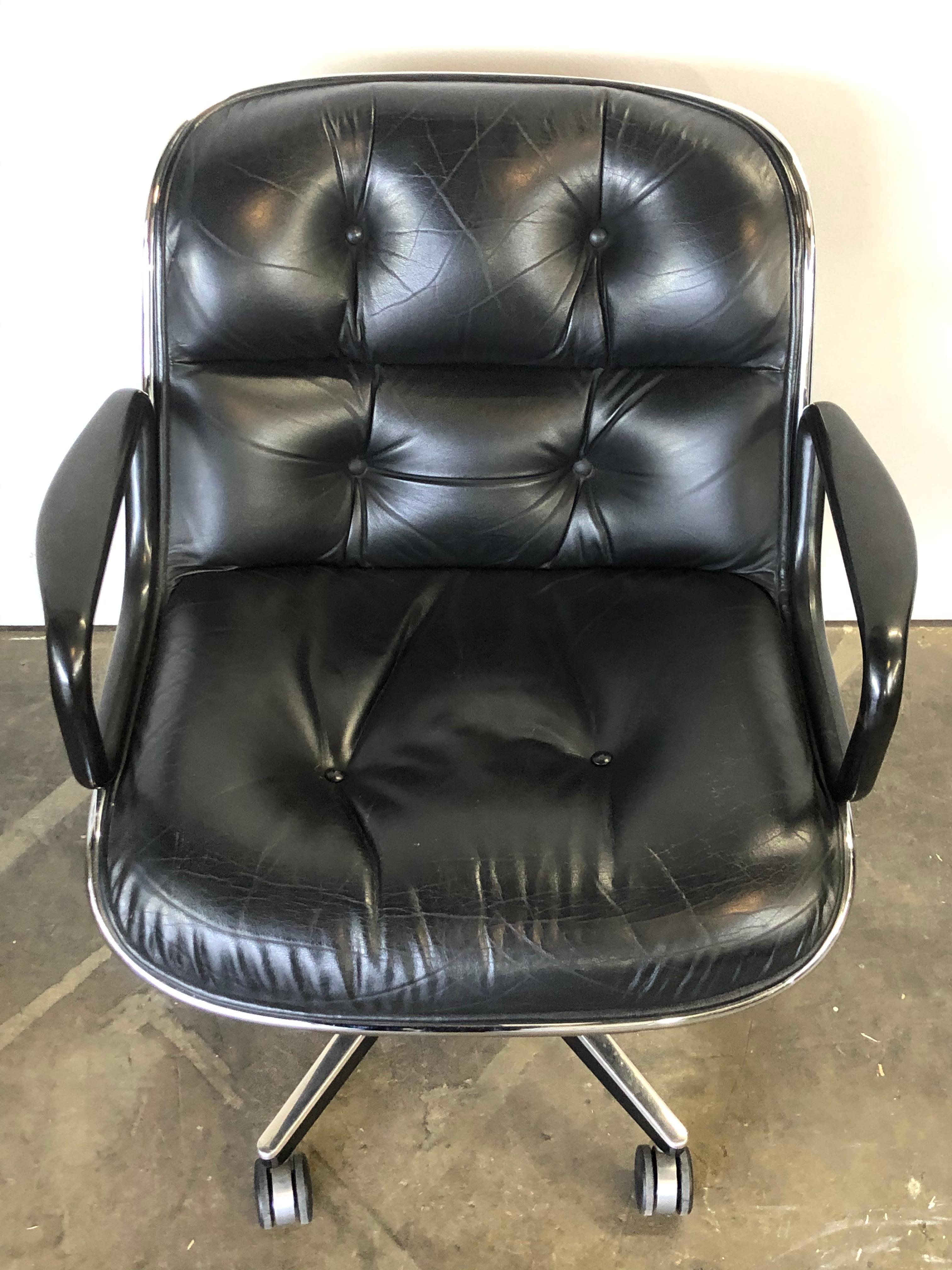 knoll leather office chair