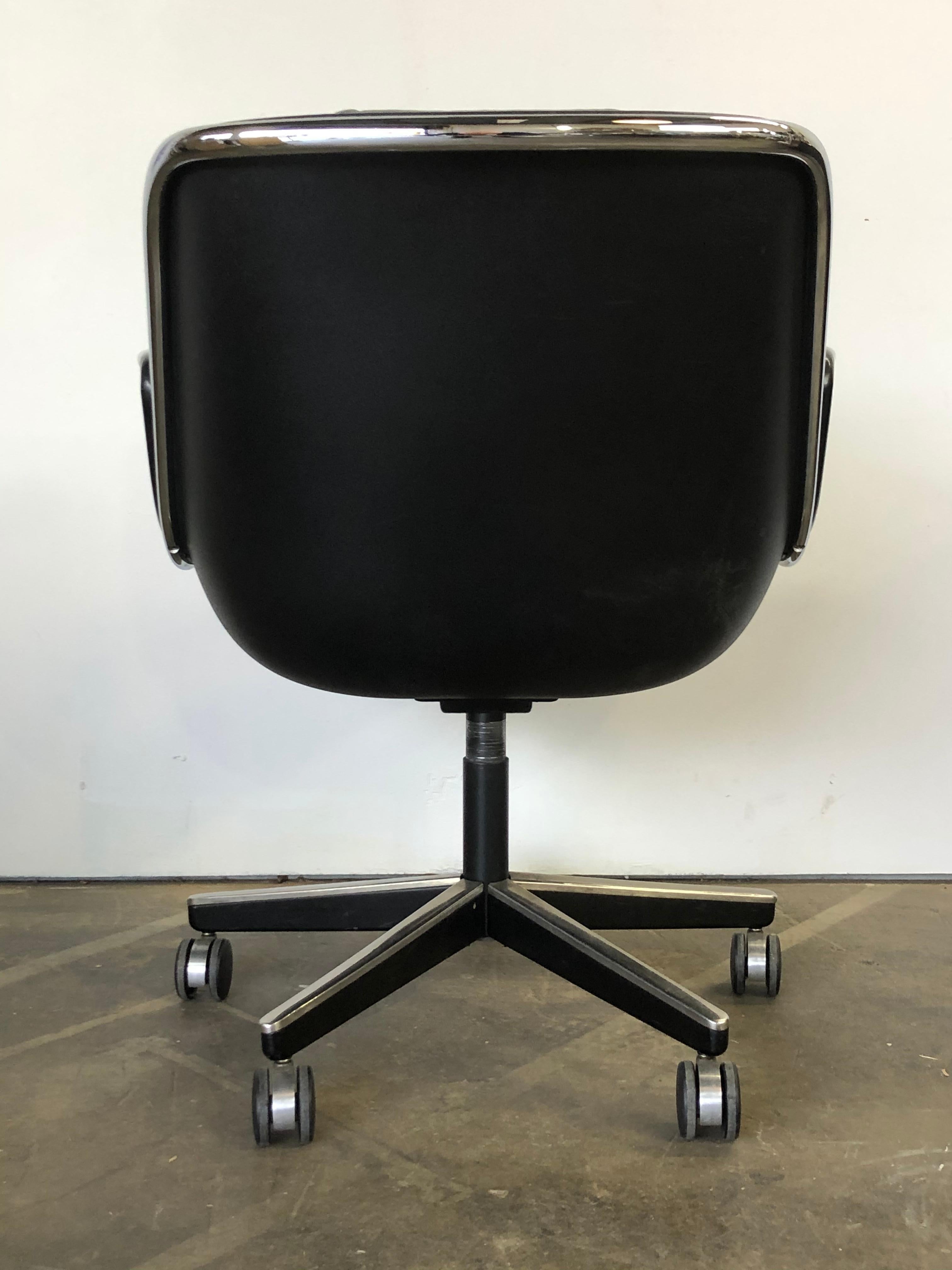 Charles Pollock Leather Tilt Swivel Office Desk Chair by Knoll 1