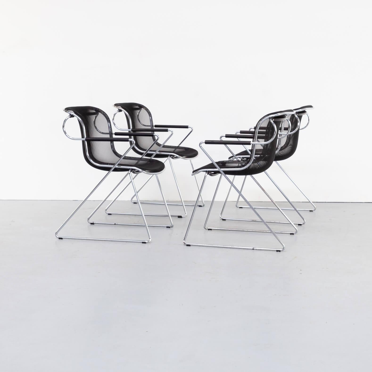 Mid-Century Modern Charles Pollock ‘Penelope’ Chairs for Castelli Set/4 For Sale