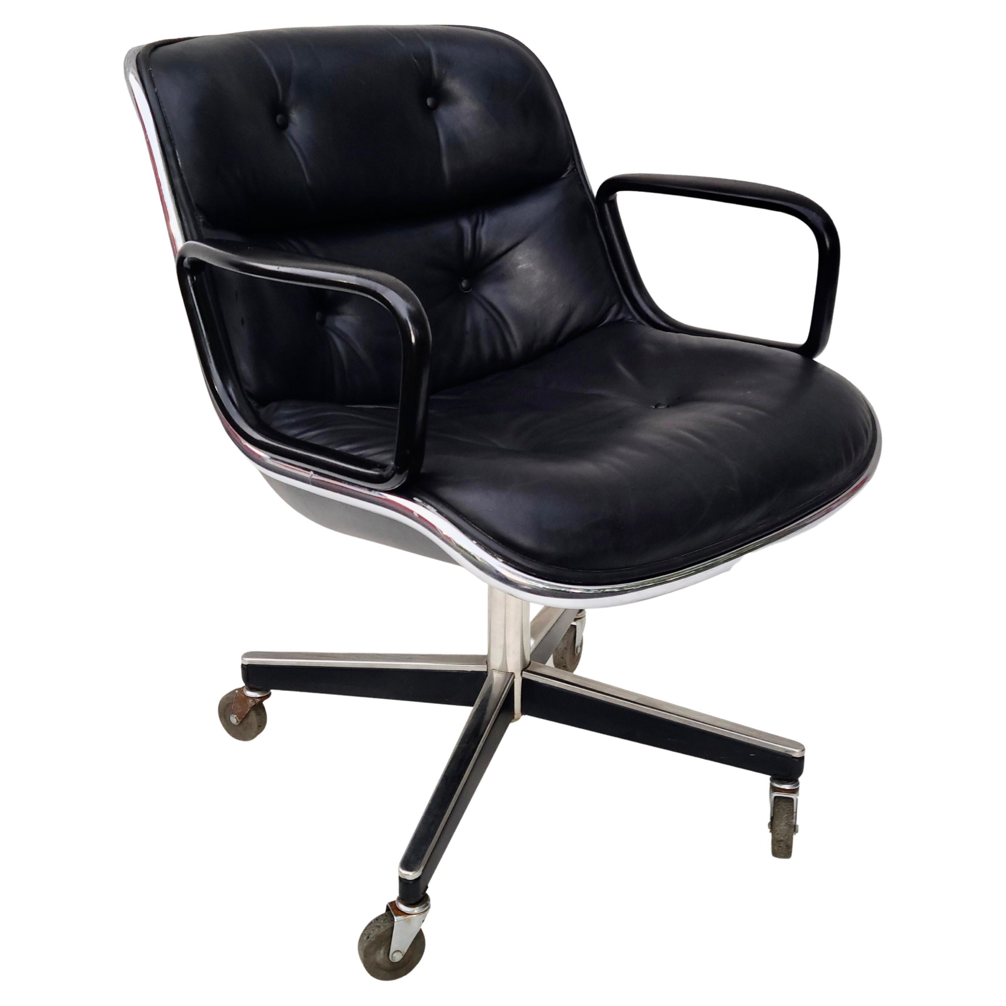 Stainless Steel Charles Pollock Rolling Task Chair by Knoll