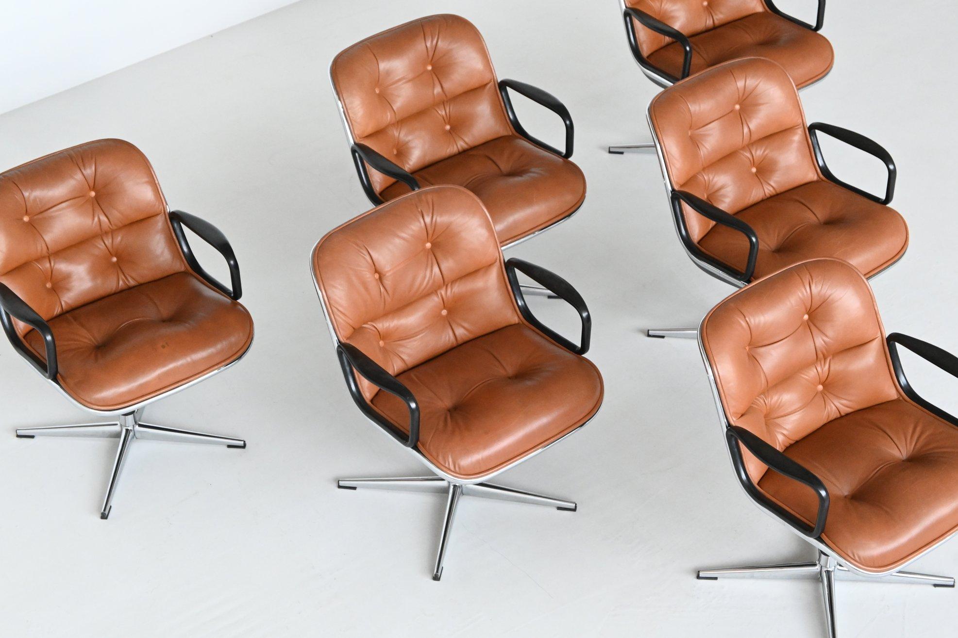 Charles Pollock set of six executive office chairs Knoll USA 1963 3