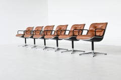 Charles Pollock set of six executive office chairs Knoll USA 1963