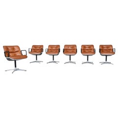 Charles Pollock set of six executive office chairs Knoll USA 1963