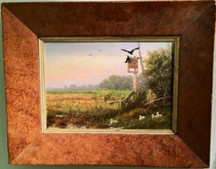 Birds including Crows and Ducks In a landscape of  Flowers in Victorian England