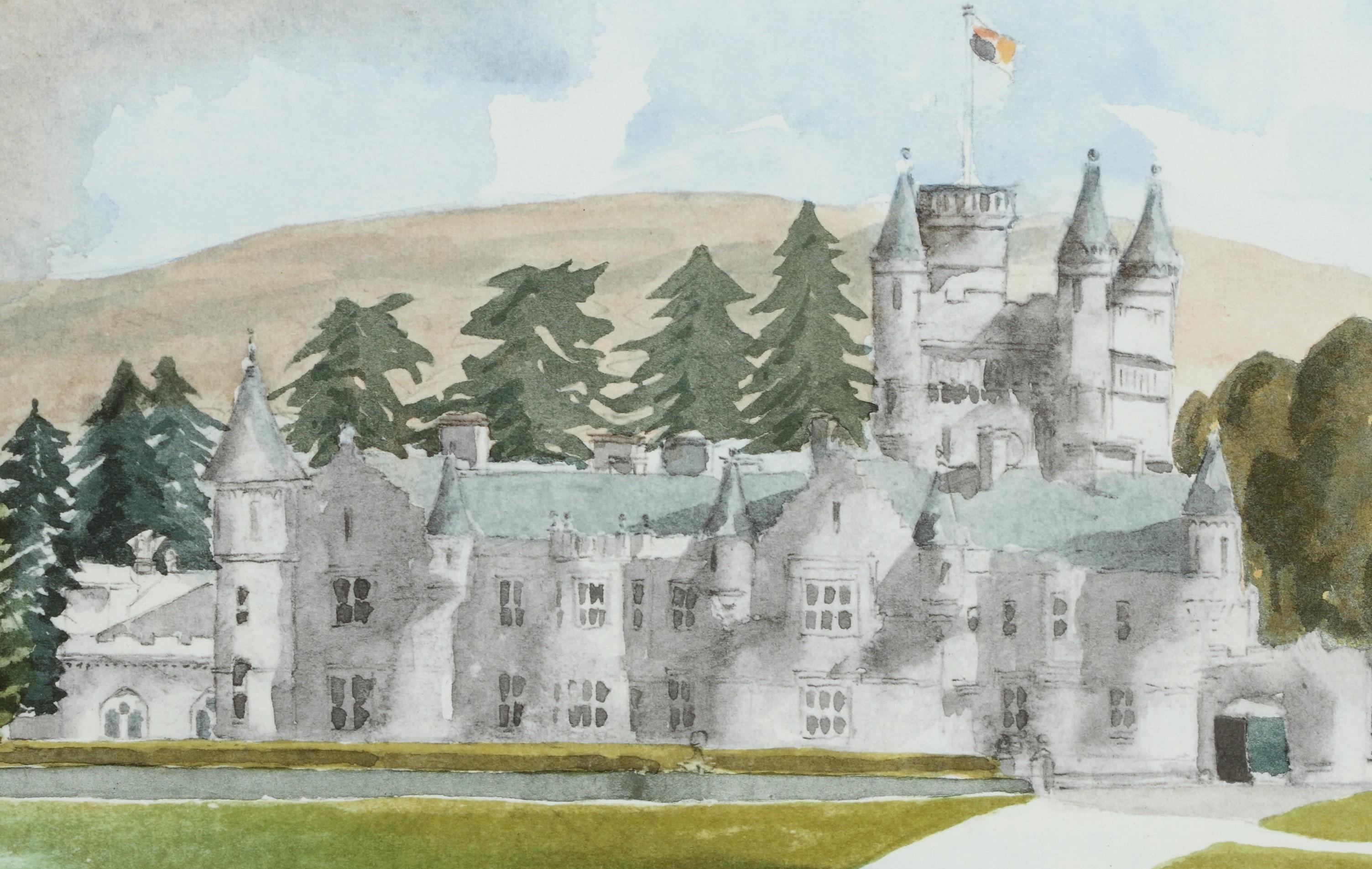 Balmoral – signierte Lithographie, Royal Art, Royal Homes, Balmoral Castle, Britisch – Print von Charles (Prince of Wales)