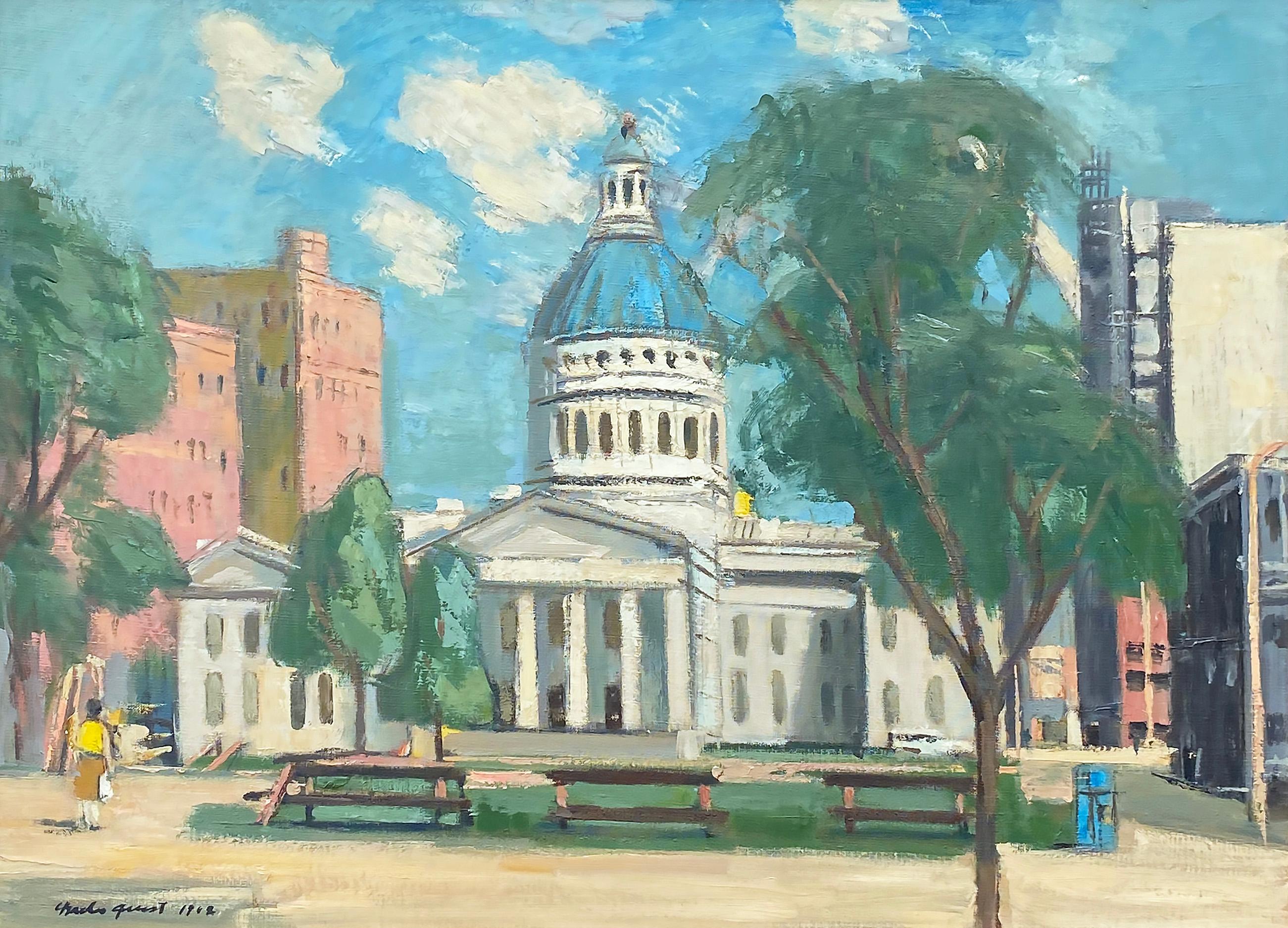 Charles Quest Landscape Painting - The Old Courthouse