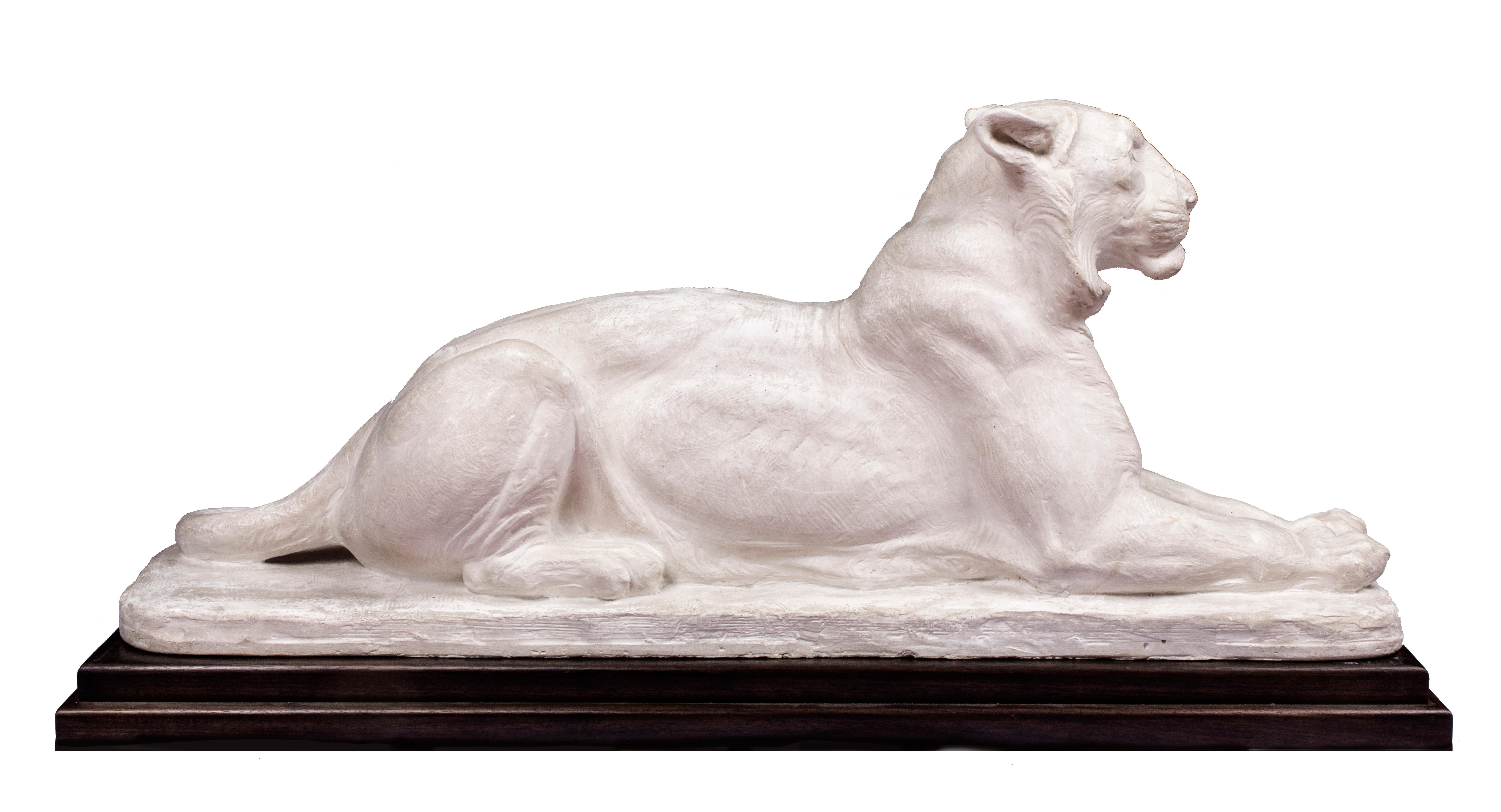 Le tigre de Princeton - Gris Figurative Sculpture par Charles R. Knight 