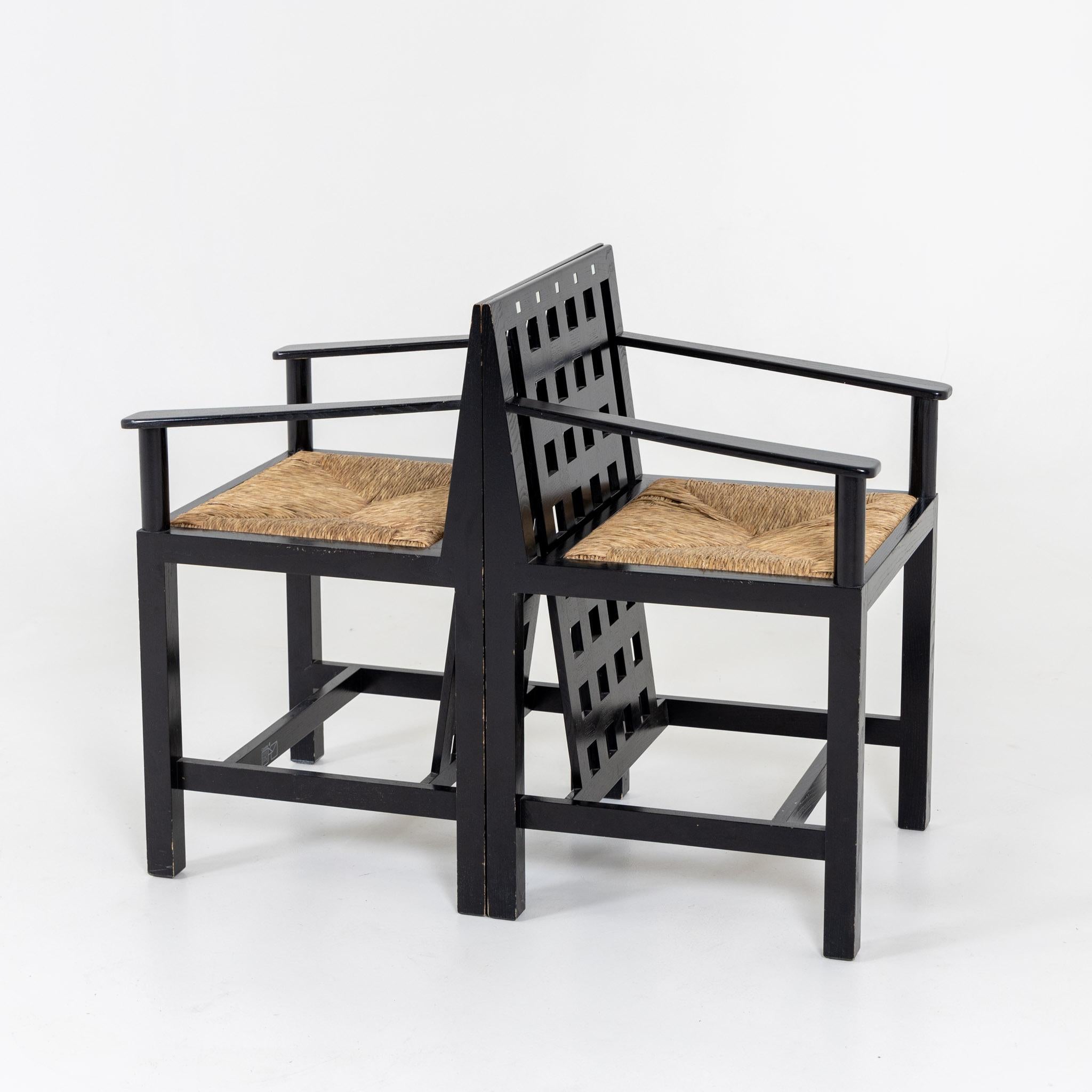 Charles R. Mackintosh, D.S.4 Armchairs and Table for Cassina, Italy After 1975 1