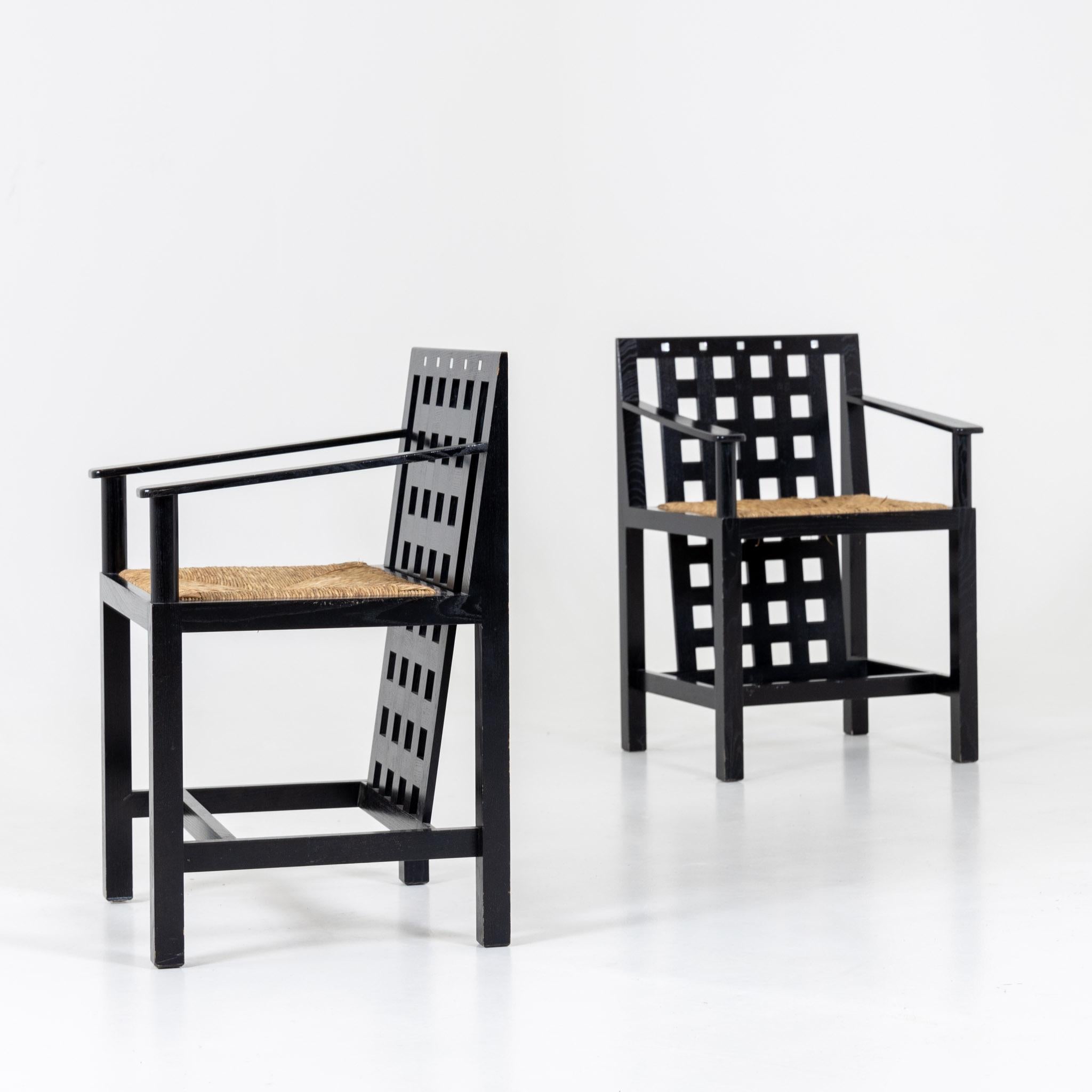 Charles R. Mackintosh, D.S.4 Armchairs and Table for Cassina, Italy After 1975 2