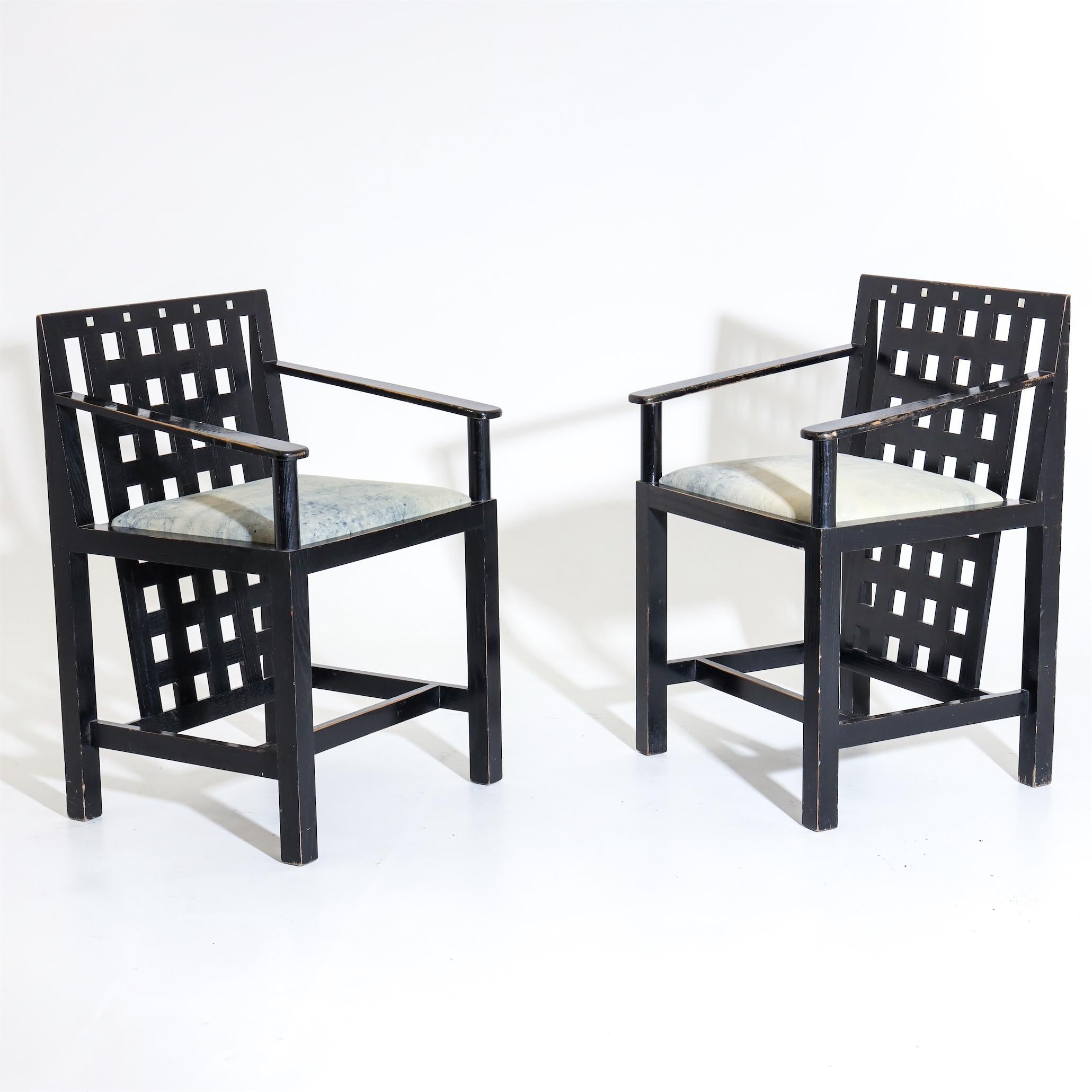 Art Nouveau Charles R. Mackintosh, D.S.4 Armchairs for Cassina, after 1975