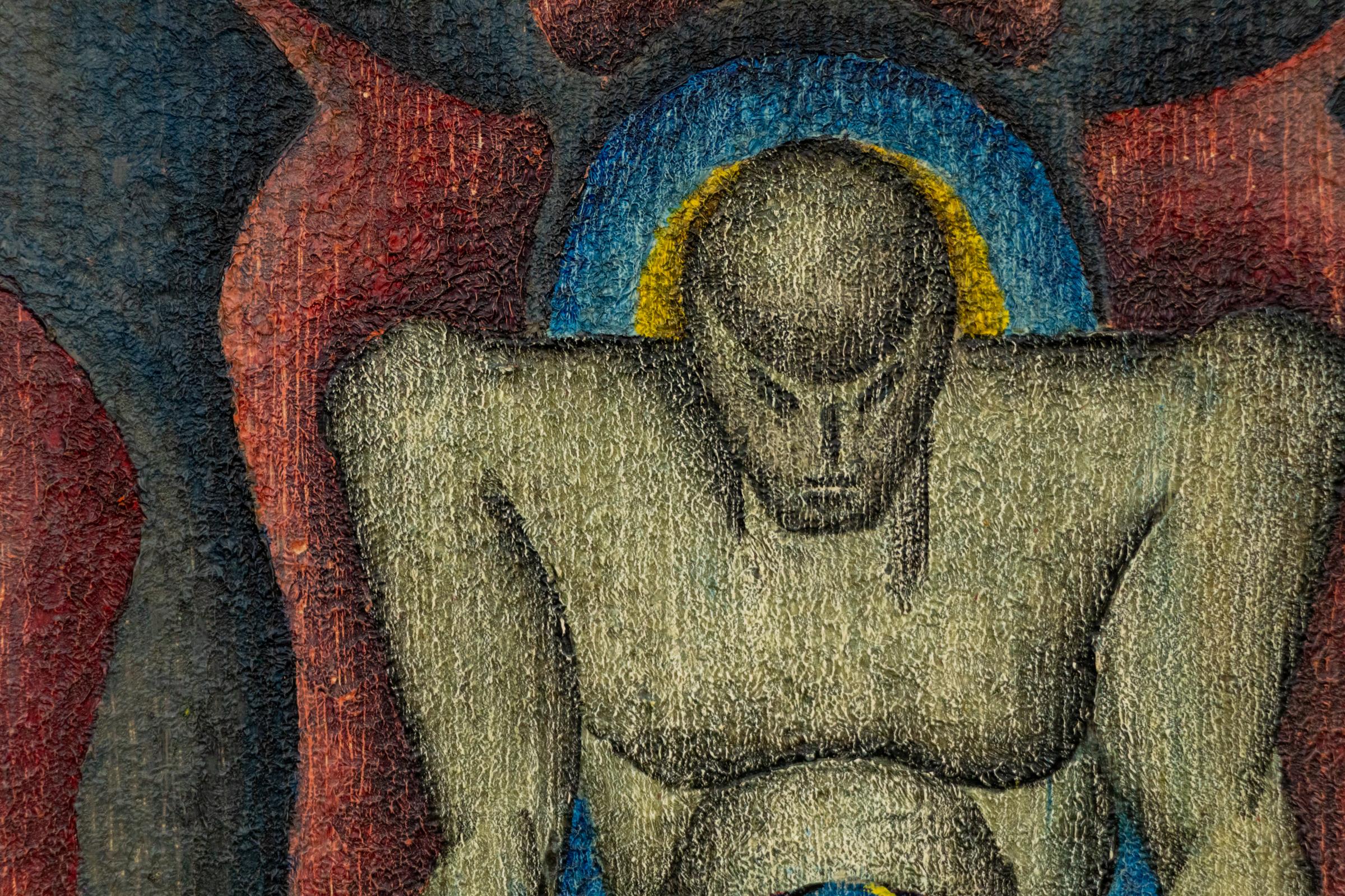 Charles Ragland Bunnell 1940 Surrealistisches Ölgemälde eines Mannes mit Augenkugel im Angebot 6