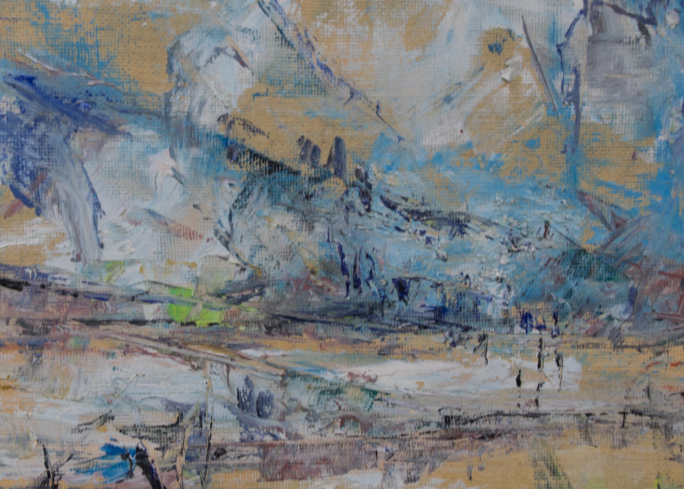 Charles Ragland Bunnell Abstract Mountain Landscape, Colorado, Oil, 1962 For Sale 2