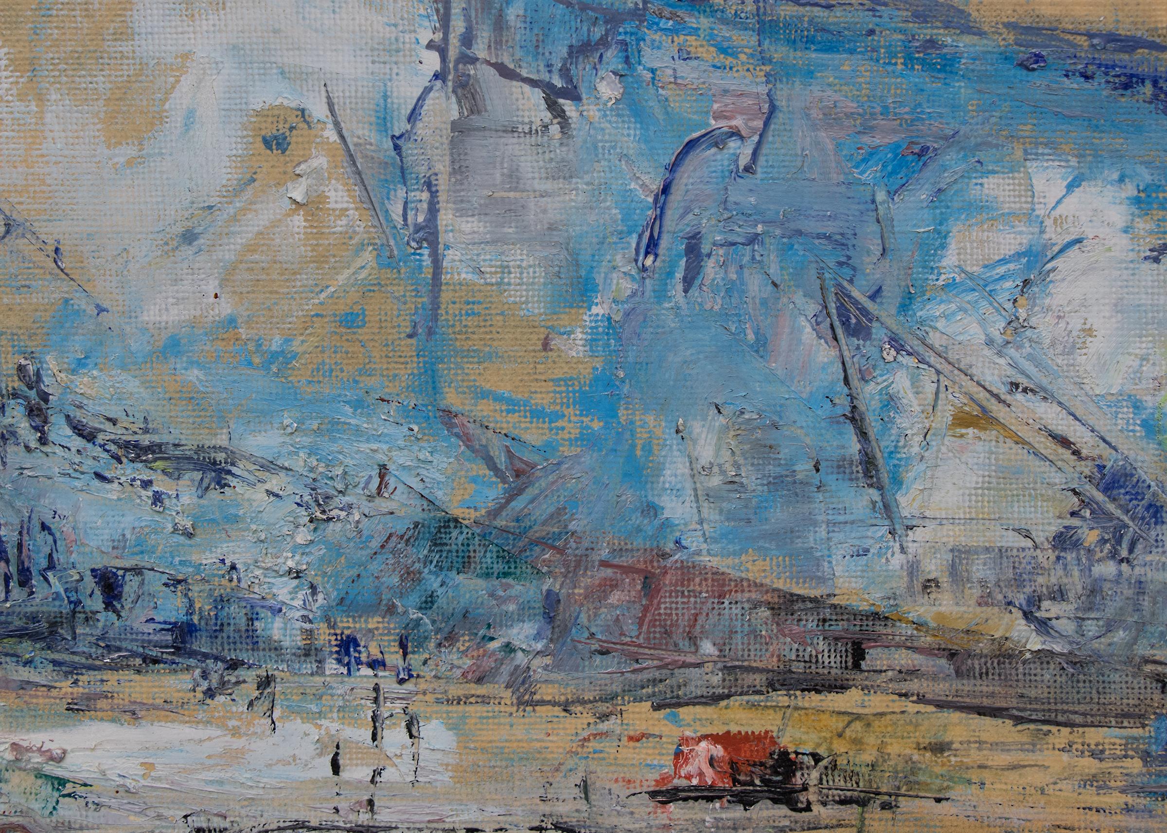 Charles Ragland Bunnell Abstract Mountain Landscape, Colorado, Oil, 1962 For Sale 3