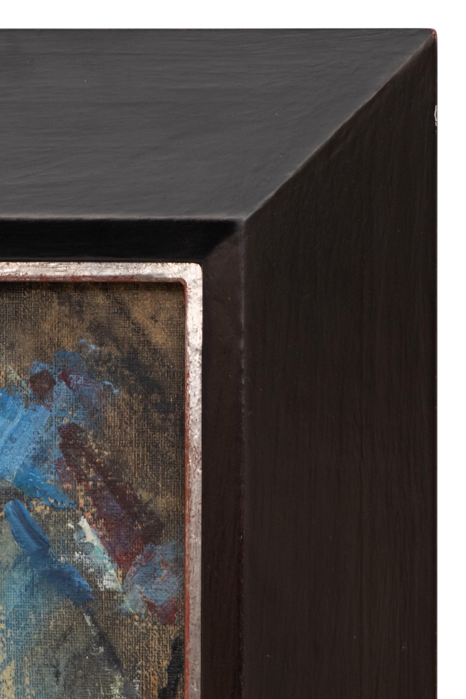 Il sorgere della luna su Colorado Springs: Pittura ad olio astratta degli anni '50 Greene & Greene & Greene in vendita 3