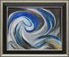 Untitled (Abstract with Blue, Gray, Black and White)