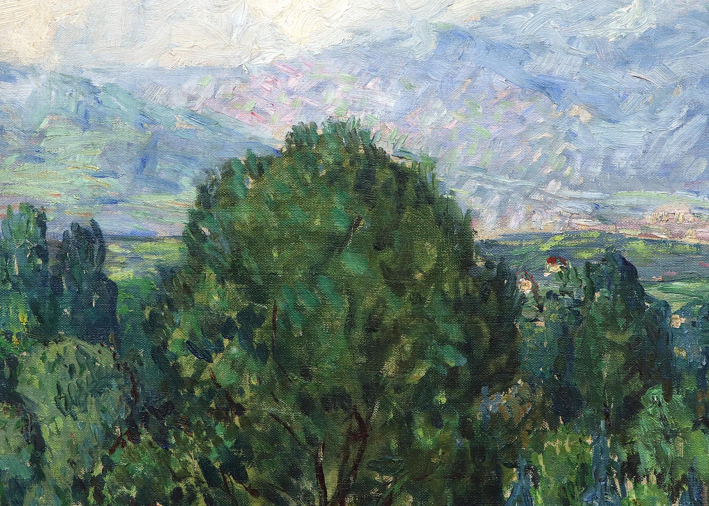 Vue du parc (Colorado) - Peinture à l'huile de paysage de montagne en vente 3