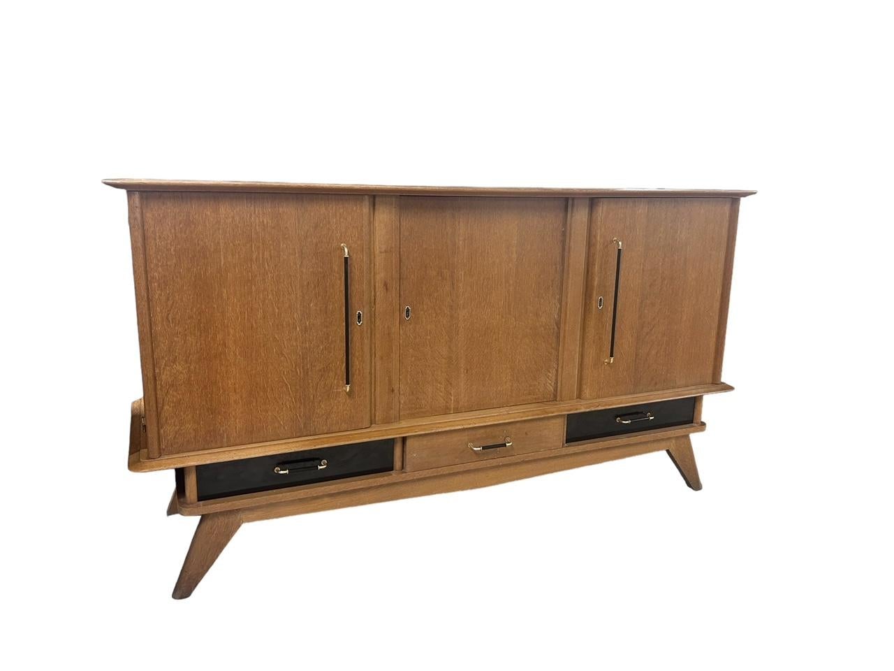 Mid-Century Modern Charles Ramos oak sideboard from the 1950's For Sale