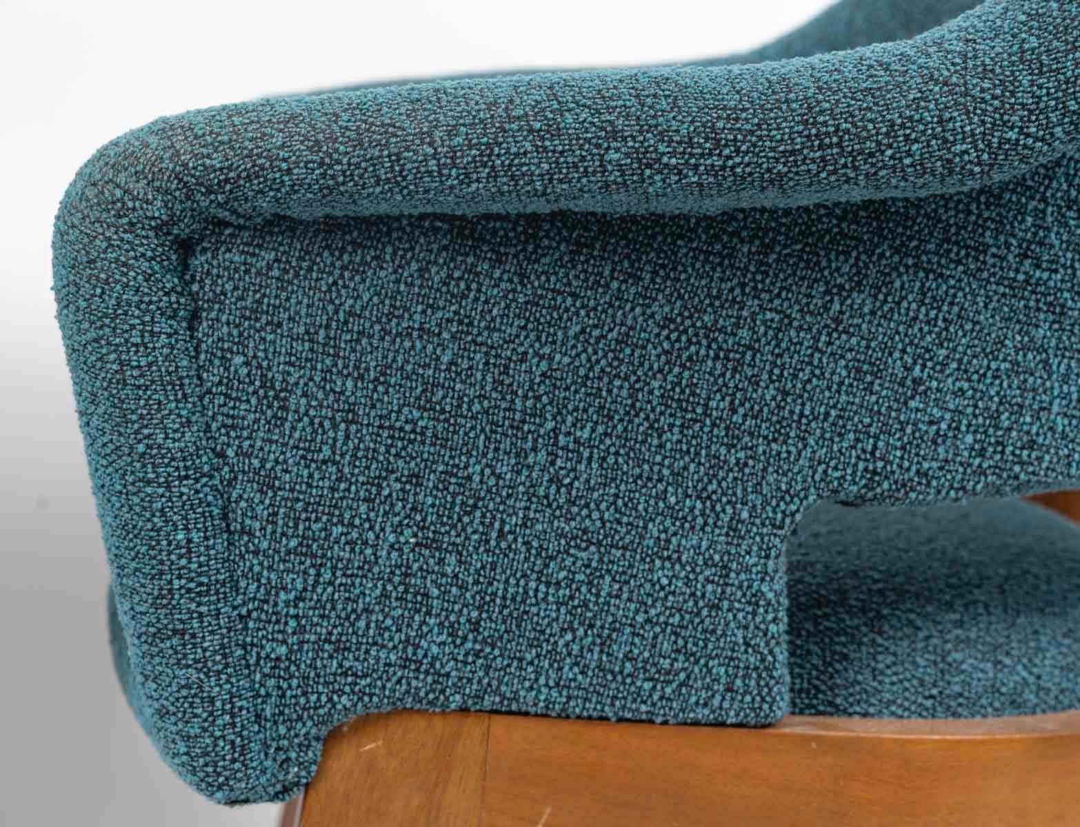 Tessuto Charles Ramos Coppia di poltrone di metà secolo, anni '50 in vendita