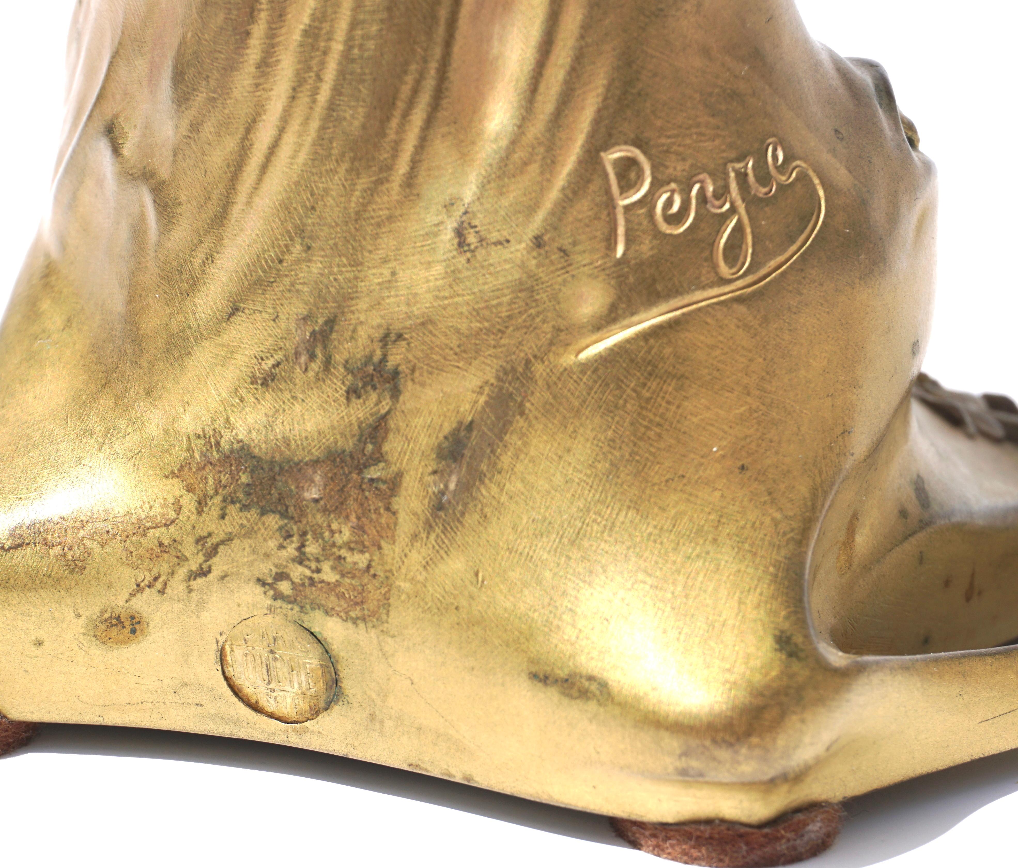 Charles Raphaël Peyre Jugendstil Vergoldete Bronze Jungfrau im Zustand „Hervorragend“ im Angebot in Dallas, TX