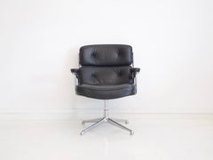 Charles & Ray Eames Black Leather Lobby Chair ES 108