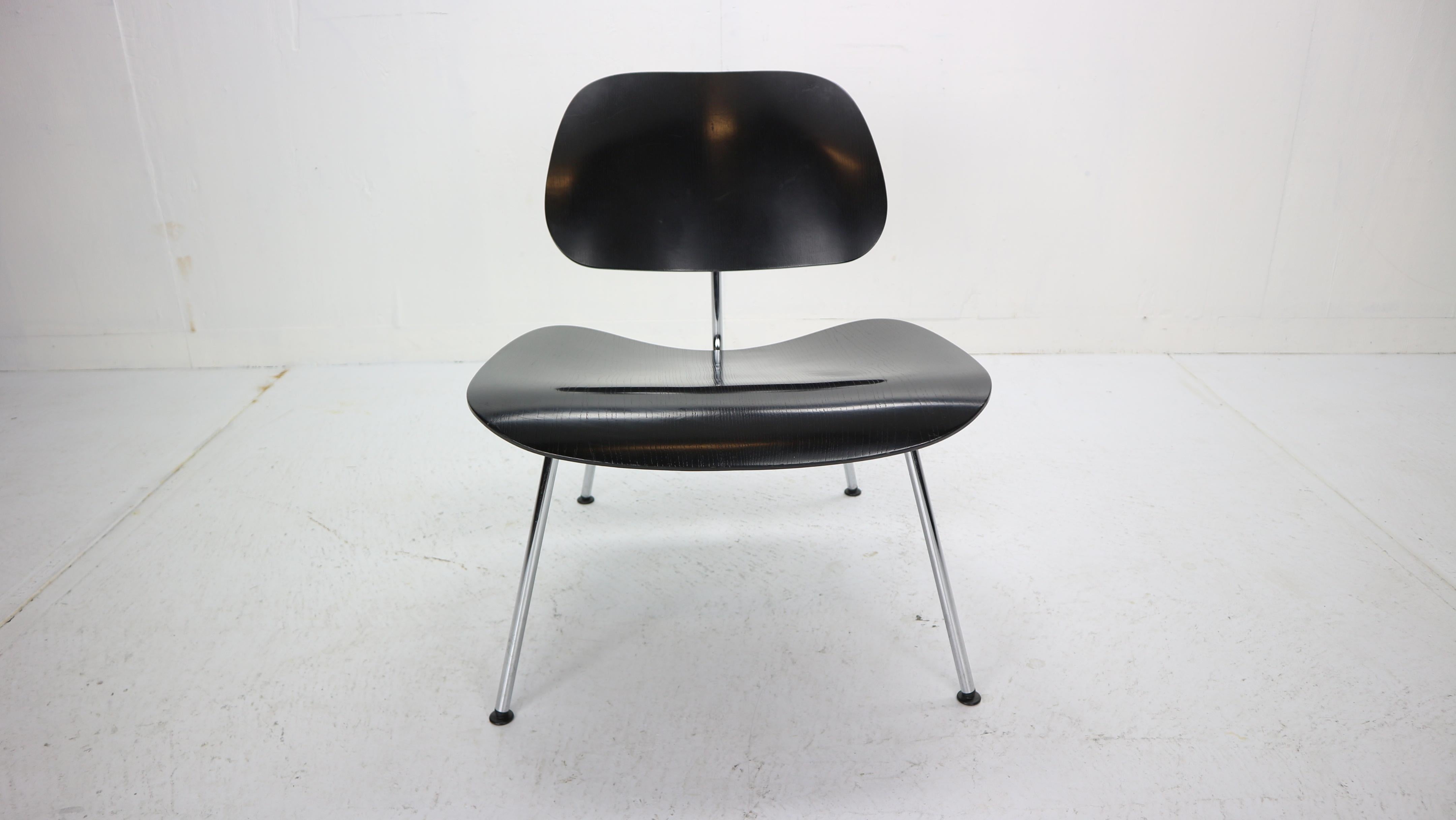 Lounge chair designed by Charles and Ray Eames for Vitra, 1999.

The Vitra LCM Chair, designed by Charles and Ray Eames, is the result of years of experimentation in which the designers were looking for new processes to adapt three-dimensionally