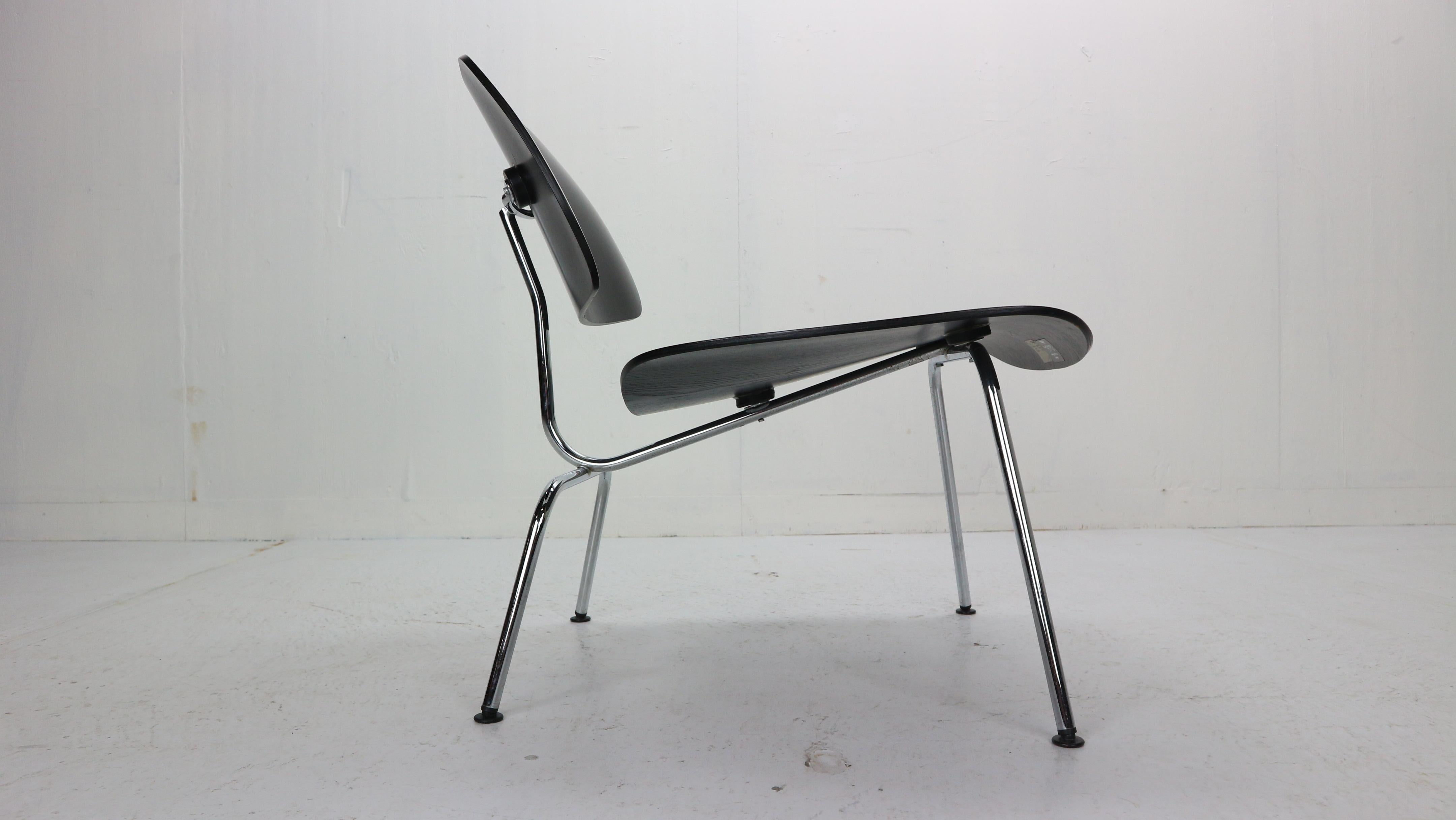 Metal Charles & Ray Eames Black Original Plywood Group LCM Chair for Vitra, 1999