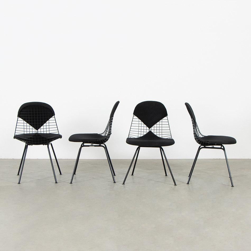 Mid-Century Modern Charles & Ray Eames DKX-2 Side Chair with Black Bikini Pad for Vitra