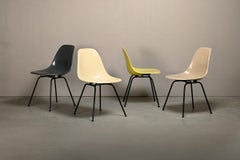 Charles & Ray Eames DSX Fiberglass Side Chairs multicolor set for Herman Miller