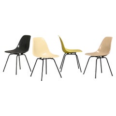 Charles & Ray Eames DSX Fiberglass Side Chairs multicolor set for Herman Miller