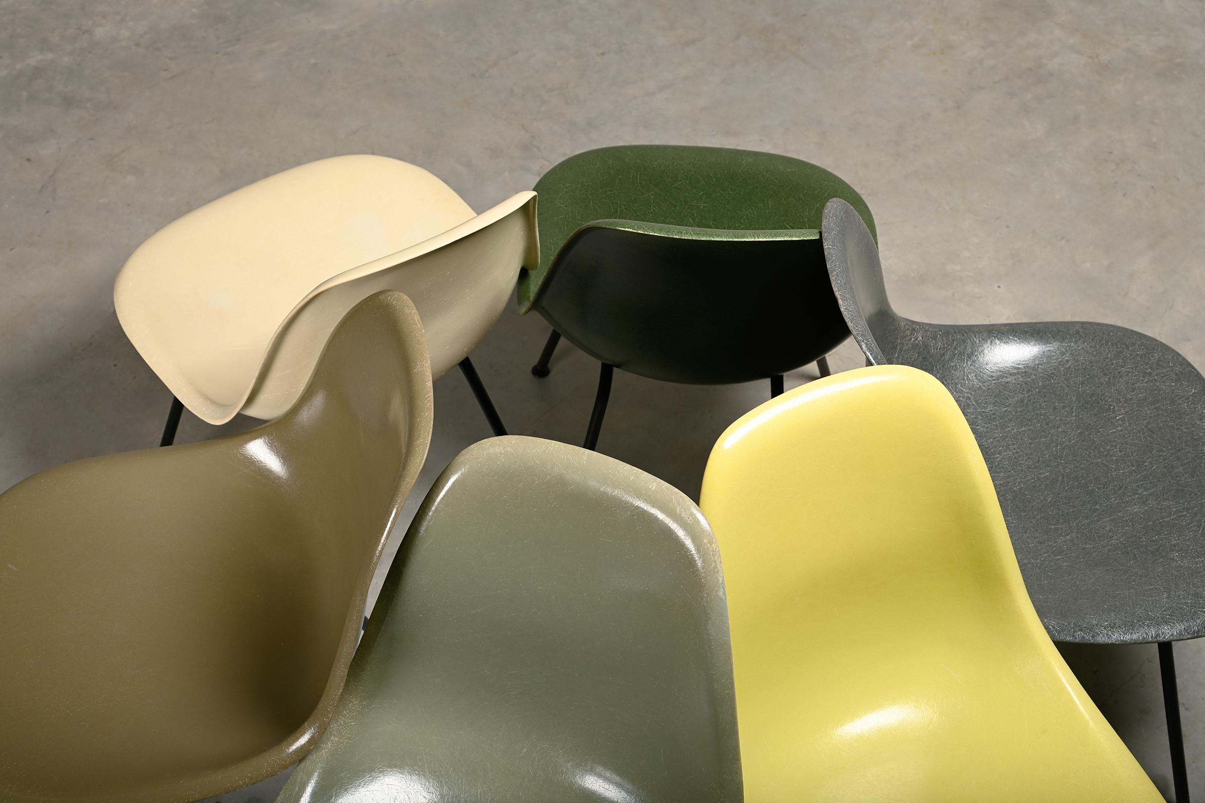 Charles & Ray Eames DSX Beistellstühle multicolor 6er Set, Herman Miller im Zustand „Gut“ im Angebot in Amsterdam, NL