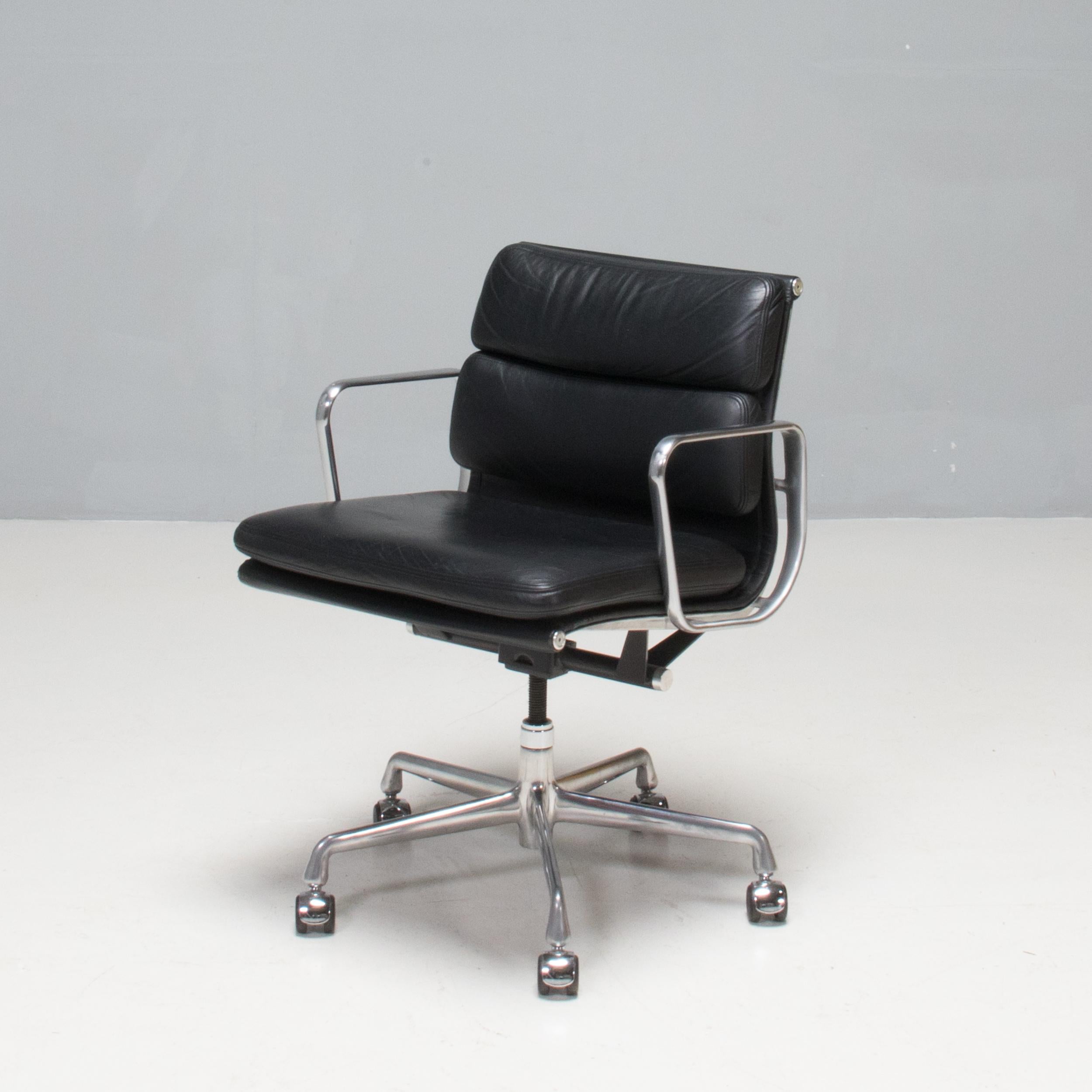 American Charles & Ray Eames by Herman Miller EA 435 Soft Pad Black Leather Office Chair