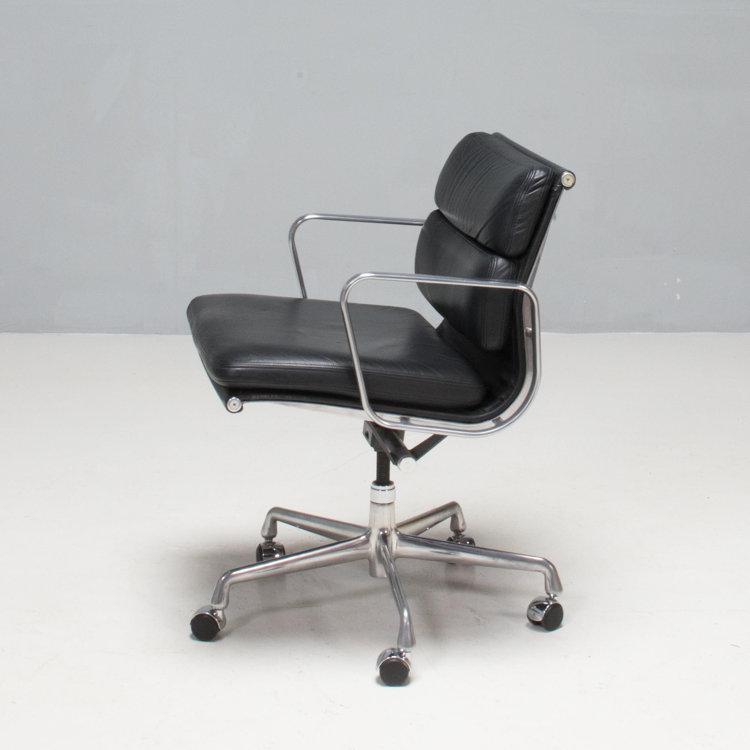 Contemporary Charles & Ray Eames by Herman Miller EA 435 Soft Pad Black Leather Office Chair