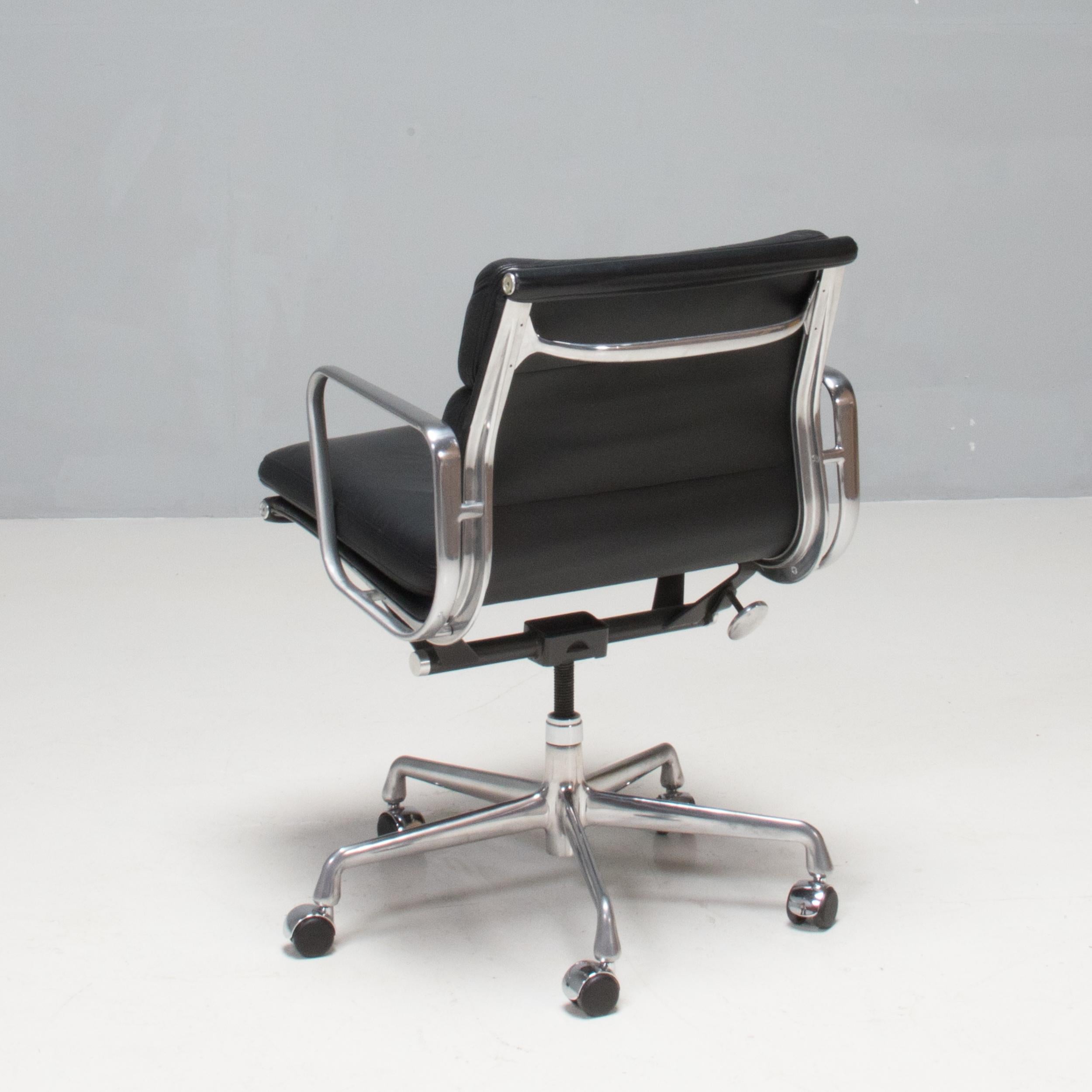 Charles & Ray Eames by Herman Miller EA 435 Soft Pad Black Leather Office Chair 1