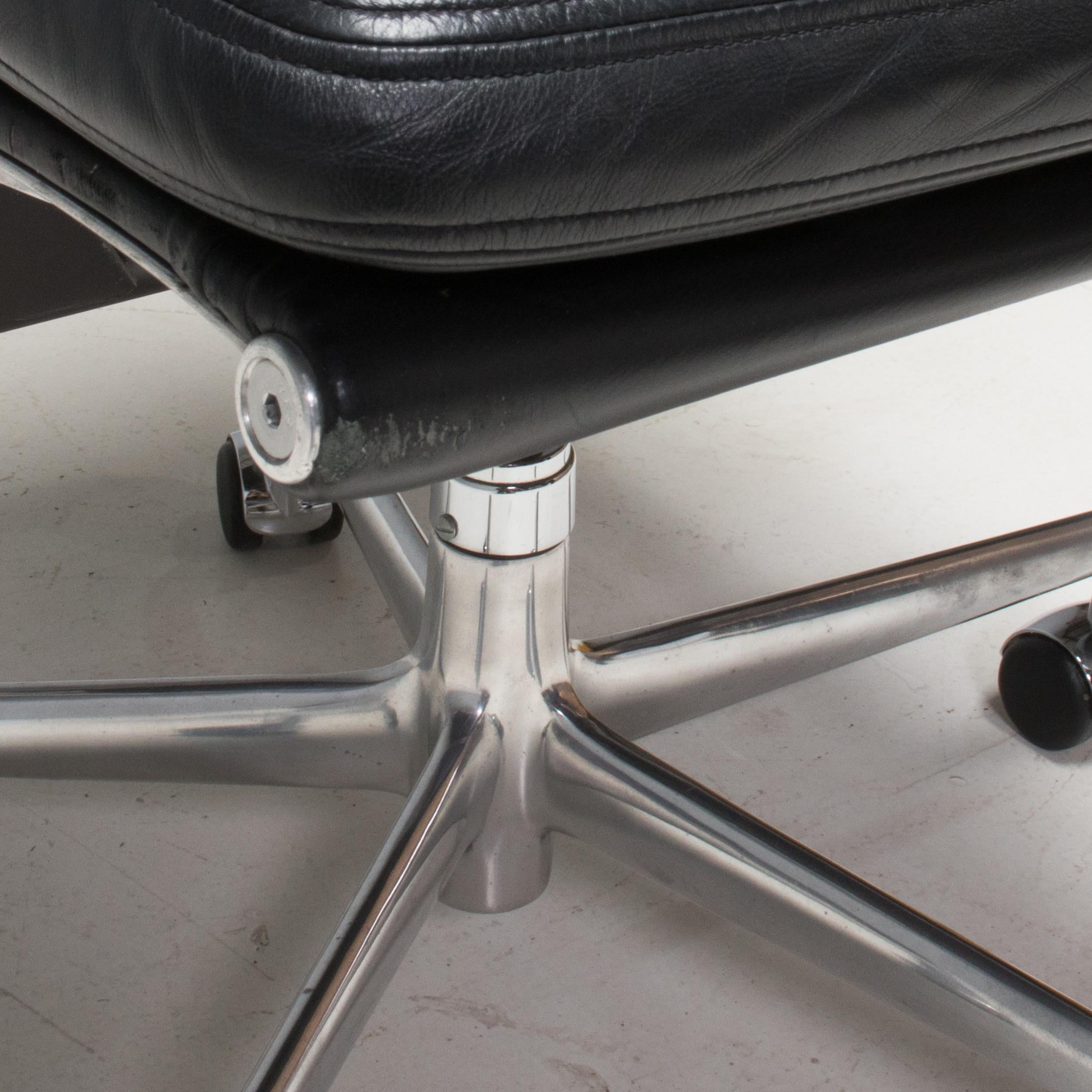 Charles & Ray Eames by Herman Miller EA 435 Soft Pad Black Leather Office Chair 3