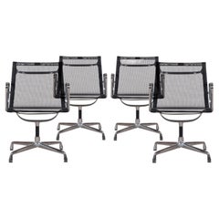 Charles & Ray Eames EA108 Conference and Dining Chair set Black Netweave, Vitra