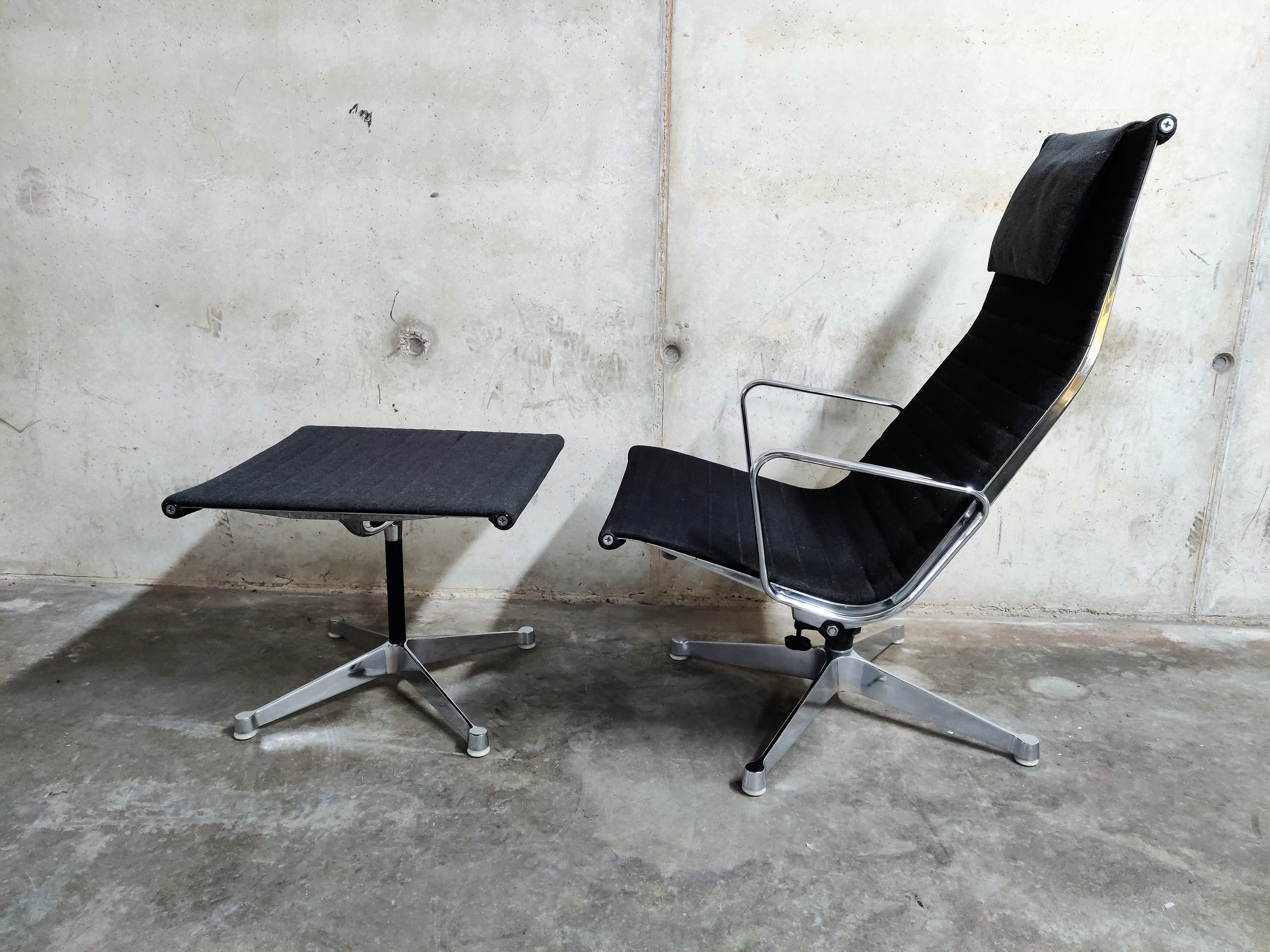 North American Charles & Ray Eames EA124 and EA125 Lounge Chair and Ottoman