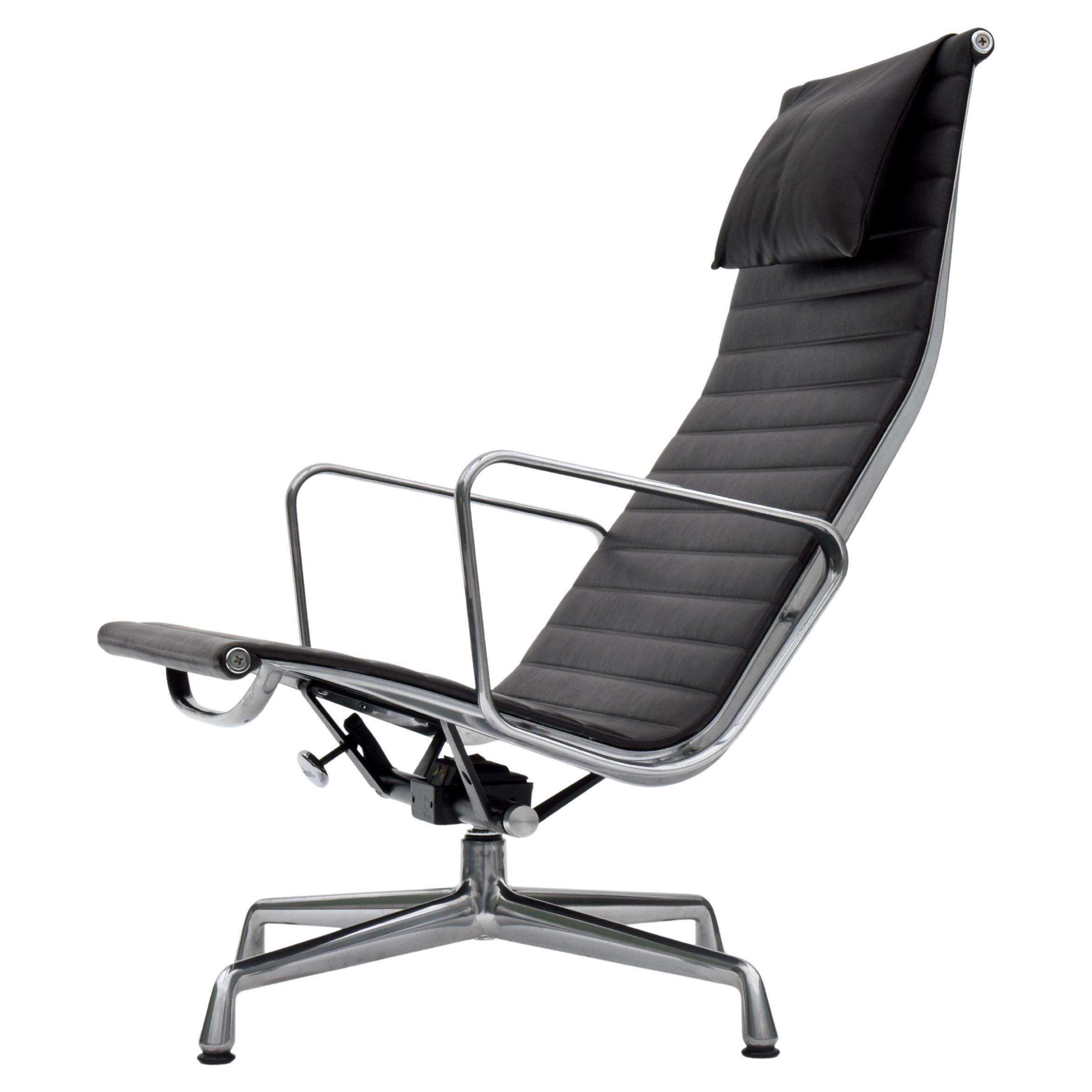 Charles & Ray Eames EA124 Leather Lounge Chair For Vitra For Sale