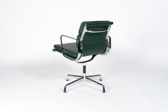 Charles & Ray Eames EA208 Conference and Dining Chair Green Leather, Vitra