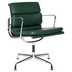Charles & Ray Eames EA208 Conference and Dining Chair Green Leather, Vitra